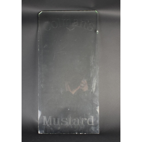 454 - A Vintage Etched Glass Pane Inscribed for 