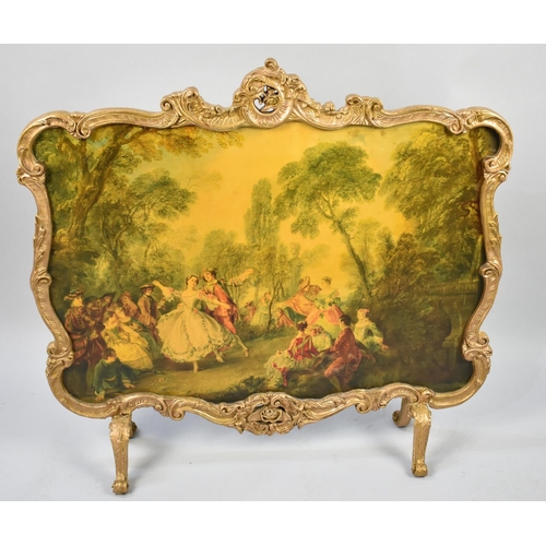 79 - A Mid 20th Century Gilt Framed Ornate Screen, 