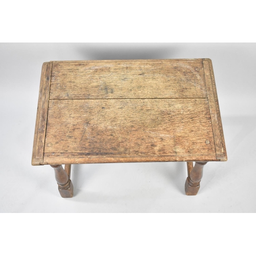 81 - A 19th Century Oak Rectangular Table/Stool, 60cms Wide and 41cms High