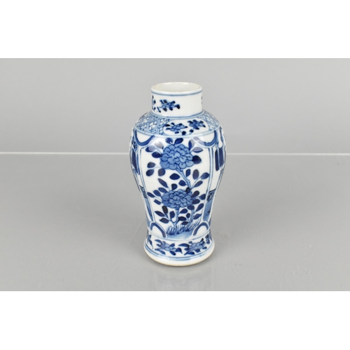 181 - A Chinese Qing Dynasty Porcelain Blue and White Baluster Vase Decorated with Alternating Panels Deta... 