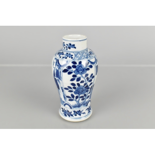 181 - A Chinese Qing Dynasty Porcelain Blue and White Baluster Vase Decorated with Alternating Panels Deta... 