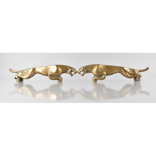 94 - A Pair of Heavy Bronze Jaguar Beer Pulls, Reputed to Have Come From the Jaguar Factory Bar, 28cm hig... 