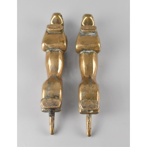 94 - A Pair of Heavy Bronze Jaguar Beer Pulls, Reputed to Have Come From the Jaguar Factory Bar, 28cm hig... 