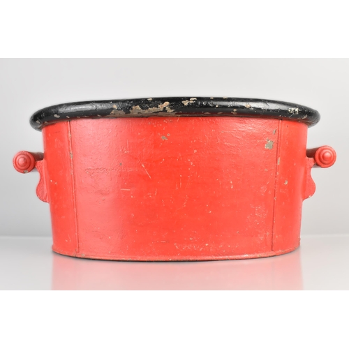 97 - A 19th Century Painted Tin Foot Bath with Twin Scrolled Handles, 54cm wide