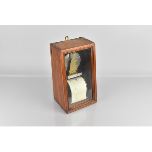 76 - A Late 19th Century Mahogany Cased Wall Mounted Barograph, Antoine Redier Patent, the Glazed Angled ... 