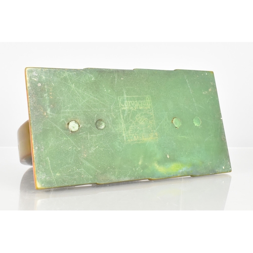 49 - A Early 20th Century Art Deco Cavacraft Marbled Green Bakelite Paper/Letter Tidy, 15x7.5x10cm