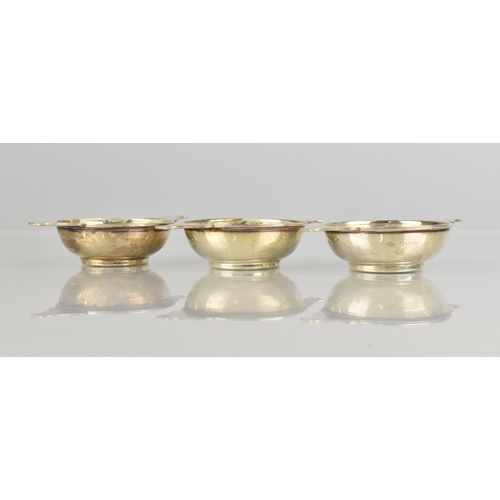 139 - A Set of Three George V Silver Quaichs by William Hutton & Sons, Birmingham Hallmark 9.5cm Wide and ... 