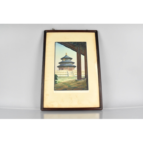 176 - A Double Sided Oriental Hardwood Glazed Frame Housing to One Side Japanese Utagawa Hiroshige (1797-1... 