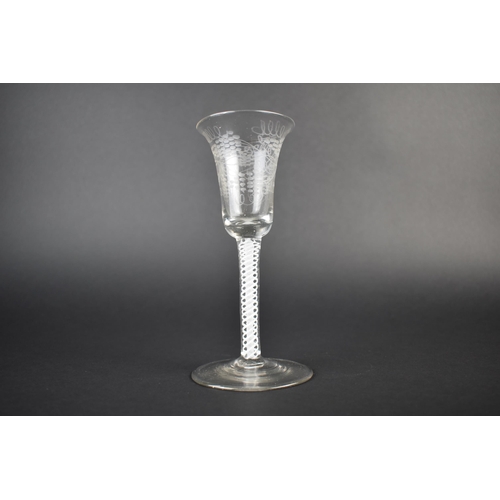 169 - A Georgian Cordial Drinking Glass on Double Twist Stem to Circular Foot, 13.5cm high Together with a... 