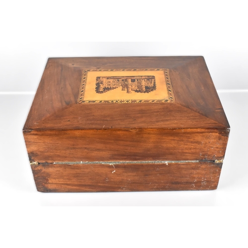 1 - A 19th Century Tunbridge Ware Mahogany Writing Box, the Lid with Inlaid Mosaic Marquetry Panel of Ca... 