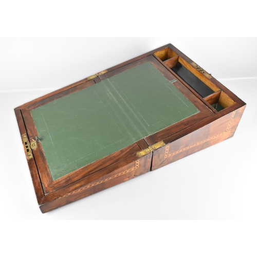 1 - A 19th Century Tunbridge Ware Mahogany Writing Box, the Lid with Inlaid Mosaic Marquetry Panel of Ca... 