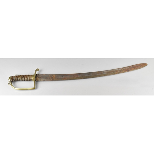 116 - A 19th Century Police Hanger Sword, the Blade Marked Bucklow Hundred Cheshire, 57cm Long Blade