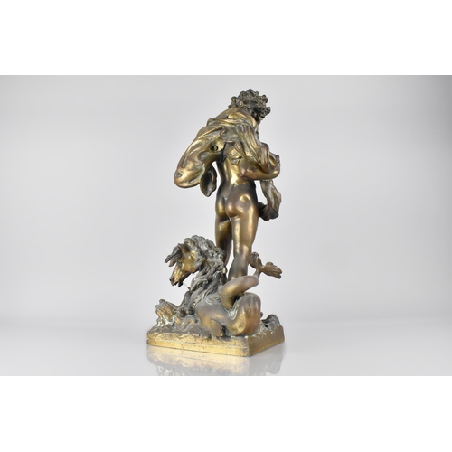 87 - A 19th Century Bronze, Neptune Astride a Hippocampus, Possibly Italian, 47cm High, Missing Trident