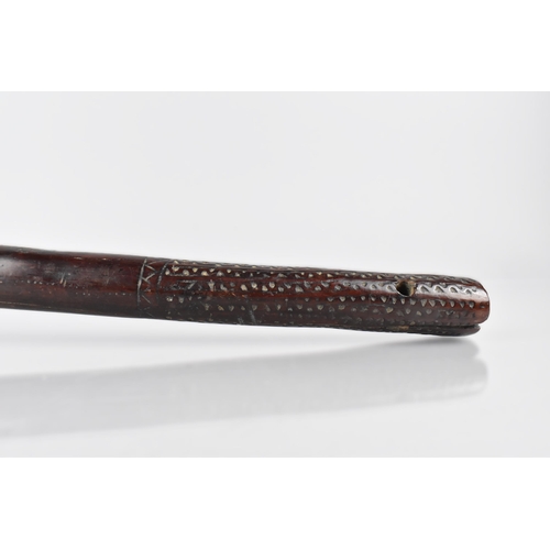 119 - A 19th Century Fijian Rootwood Ula or Throwing Club, the Handle with Incised Geometric Decorated Gri... 