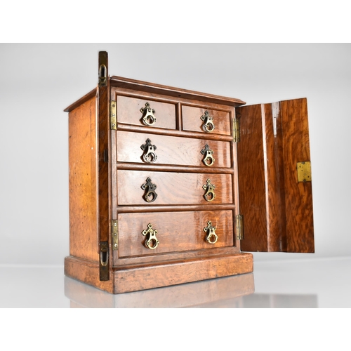 3 - A Late 19th/Early 20th Century Walnut Table Top Collectors Chest, the Front Panels Opening to Reveal... 