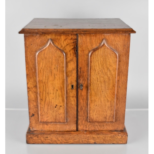 3 - A Late 19th/Early 20th Century Walnut Table Top Collectors Chest, the Front Panels Opening to Reveal... 