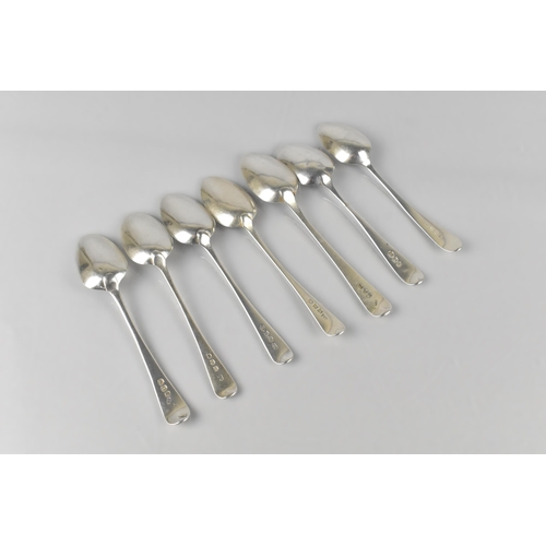 162 - A Collection of Seven Georgian Silver Tea Spoons, 101g