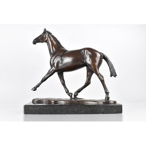 44 - A Limited Edition Lubeck Bronze Study of a Race Horse on Rectangular Plinth Base, 33cm high, Signed ... 