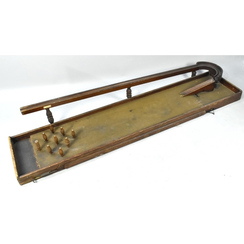 77 - A 19th Century Mahogany Bowling Lane with Makers Label 'Spencer Maker, Upper Arcade, Bristol', 173cm... 