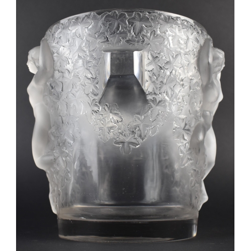 167 - A Lalique 'Ganymede' Wine Cooler Cast in Relief with Female Figures, Signed to Base, 22.5cm High