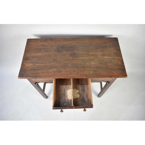 9 - A 19th Century Side Table with Single Drawer Raised on Straight Square Legs to H Frame Stretcher, 86... 