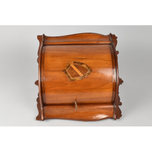 25 - A Small Edwardian Mahogany Inlaid Corner Cabinet with Shield Motif