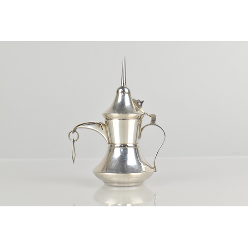 128 - A Miniature Silver Arabic Coffee Pot, 9.5cm high