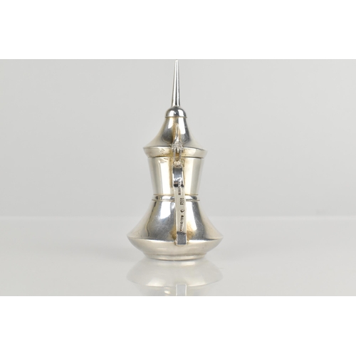 128 - A Miniature Silver Arabic Coffee Pot, 9.5cm high