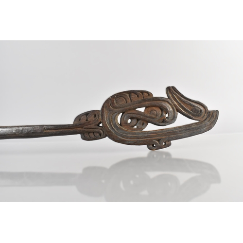 67 - A Wooden Maori Ceremonial Paddle with Carved Decoration