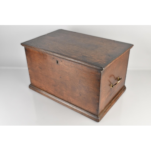 23 - An 18th Century George III Oak Table Box, with a Solid Plank Top Over an Interior with Two Fitted Dr... 