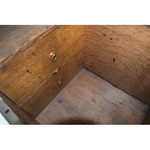 23 - An 18th Century George III Oak Table Box, with a Solid Plank Top Over an Interior with Two Fitted Dr... 