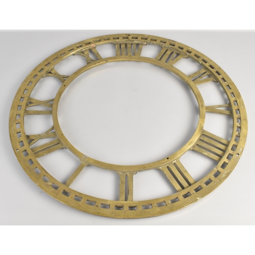 79 - A Brass or Bronze Turret Clock Dial of Typical Skeleton Form, 45cm Diameter