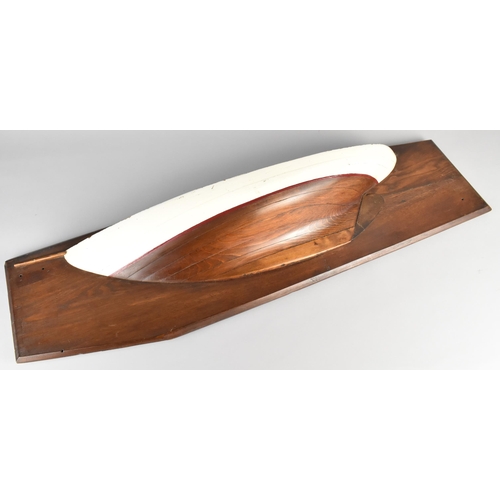 60 - An Early 20th Century Boat Builders Half Hull Model of a Yacht, 85x22cm