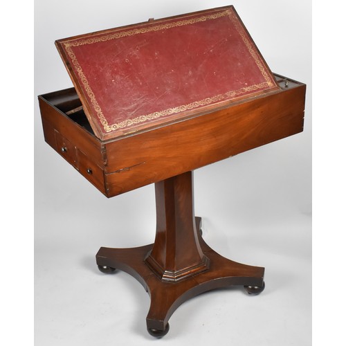 225 - An Early 19th Century George IV Mahogany Writing/Architects Table, the Top with an Adjustable Tooled... 