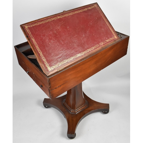 225 - An Early 19th Century George IV Mahogany Writing/Architects Table, the Top with an Adjustable Tooled... 