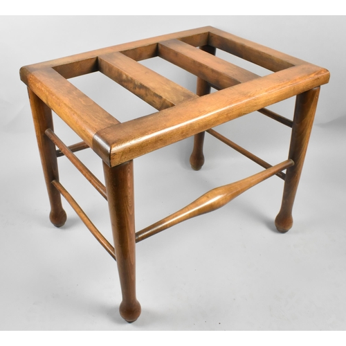 73 - A Late 19th Century Beech Luggage Stand Stamped 'Edwards & Roberts 2944 3', 53x38x46cm high