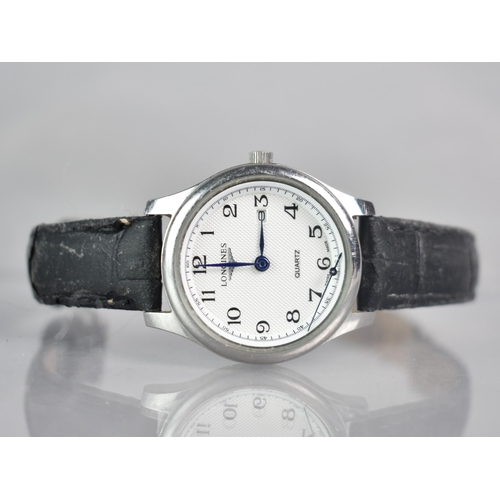 236 - WITHDRAWN. A Ladies Longines 'Master Collection' Stainless Steel Quartz Wristwatch, Textured White D... 