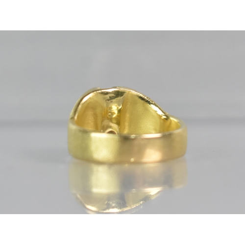 250 - A Modernist 18ct Yellow Gold and Diamond Ring, Round Brilliant Cut Diamond Measuring Approx 1.8mm Di... 