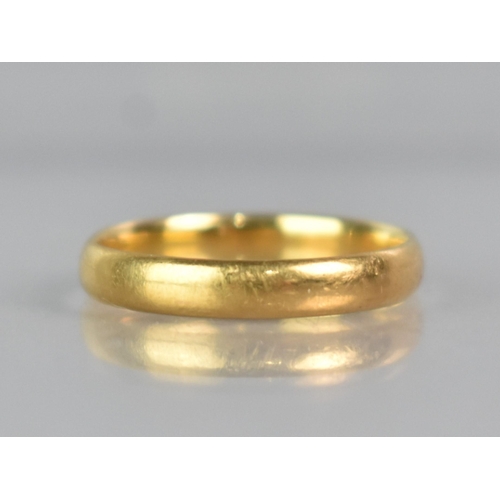 282 - A 22ct Gold Wedding Band, 3.16mm Wide, 2.8gms, Birmingham Hallmark P and Makers Mark HA for Henry Hy... 