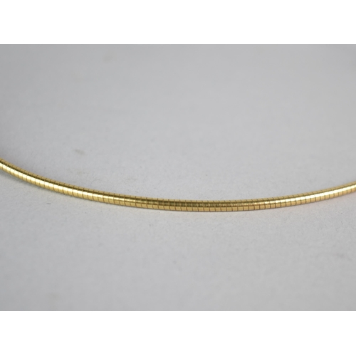 283 - A 9ct Gold Omega Link Necklace with Push Clasp, Stamped 375, 44cms Long, 15.7gms Approx