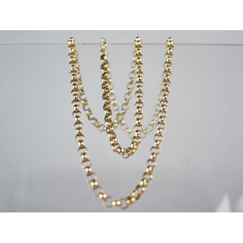 284 - A 9ct Gold Belcher Link Necklace, 61cms Long, 17.4gms, Makers Mark EJ Ltd, Sheffield Hallmark