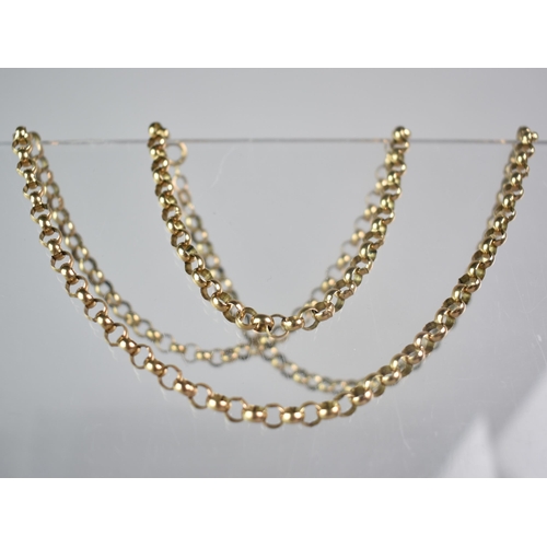 284 - A 9ct Gold Belcher Link Necklace, 61cms Long, 17.4gms, Makers Mark EJ Ltd, Sheffield Hallmark