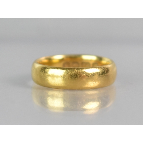 291 - An 22ct Gold Wedding Band, Birmingham Hallmark, 5gms, Size J