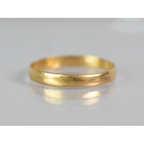 293 - A Fine Victorian 22ct Gold Wedding Band, Size N.5, 1gm, Birmingham 1889