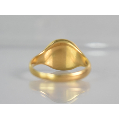 294 - An 18ct Gold Signet Ring, 7.7gms, Birmingham Hallmark, Inscribed to Interior 'From Home', Size T