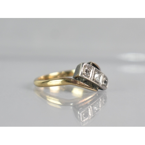 261 - An 18ct Gold and Diamond Trilogy Ring, Three Small Old Cut Diamonds, Centre Measuring 2.4mm Diameter... 