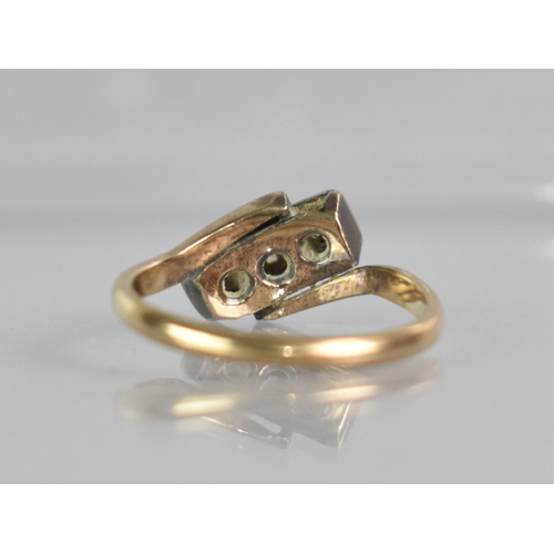 261 - An 18ct Gold and Diamond Trilogy Ring, Three Small Old Cut Diamonds, Centre Measuring 2.4mm Diameter... 