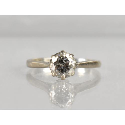 268 - A Diamond and 18ct White Gold Solitaire Ring, Central Stone Measuring 6.06mm Diameter, Estimated 0.9... 