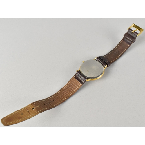 238 - A Vintage Omega De Ville Quartz Wristwatch, Gold Face with Baton Hour Indicators and Hands, Date Ape... 