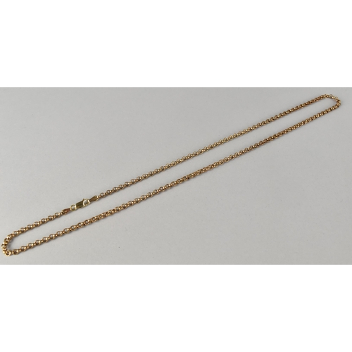 302 - A 9ct Gold Belcher Link Necklace, 22.7gms, Stamped 375 to Lobster Clasp, 63cms Long Approx